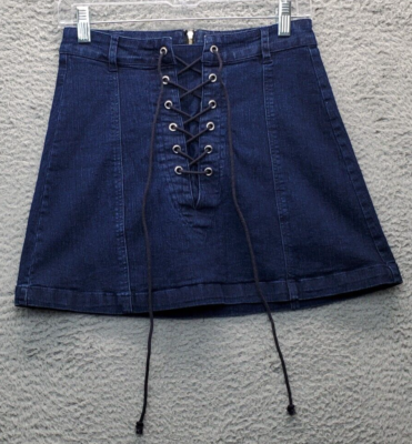 スカート LOW CLASSIC : 24FW / POCKET DENIM SKIRT (BLUE) Signature Eight Mini Skirt Womens Medium Blue Denim Lace Up