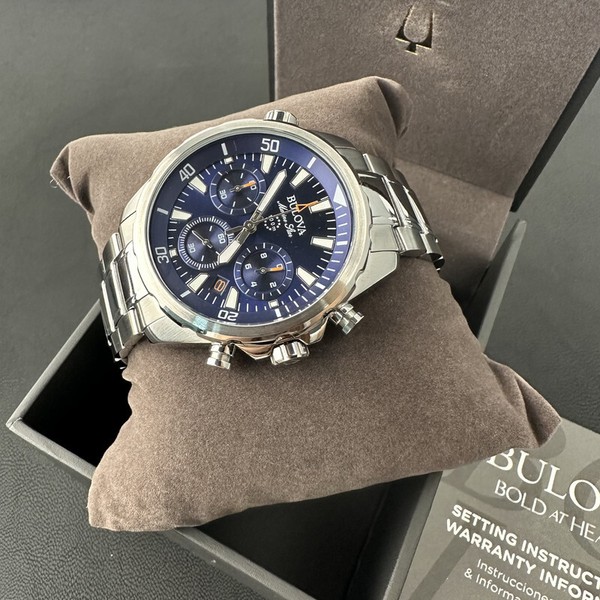 Bulova Marine Star/96B256 Cronógrafo Esfera Azul 6S20/Suizo Cuarzo 43MM 5