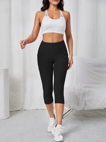Women's mid-length anti-cellulite leggings with pocket, Slimming, Fitness, Yoga - Picture 5 of 9