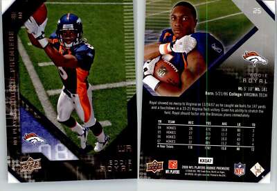 エディ1.1 DYNASTY EDDIE 1.1 RAINBOW BLACK Eddie Royal 2008 Upper Deck Rookie Premiere #25 Broncos RC