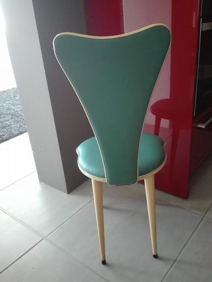 Paire De Chaises Vintage Mascagni - Années 50 - Bois Marron - Italie