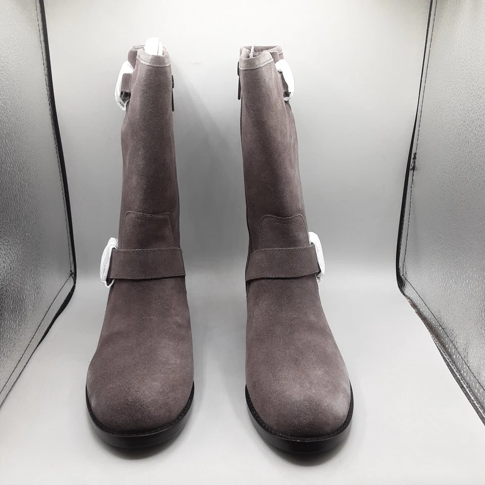 Botas Vince Camuto Wadelyn para mujer 7,5 M gris pizarra oscura media pantorrilla gamuza Foto 2 de 4
