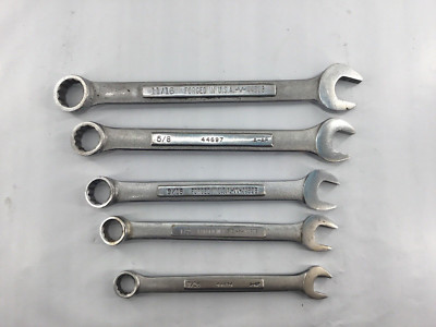 5pc. Craftsman Standard Combination Wrenches 11/16 9/16 5/8 1/2 7/16 12 Pt