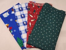 4 Pieces Christmas Holiday Fabric Crafts Quilting 1/2 Yard Each Cranston Spring