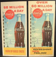 1957 & 1960 Coca-Cola Ink Blotters. In Very Nice Original Uncirculated Condition