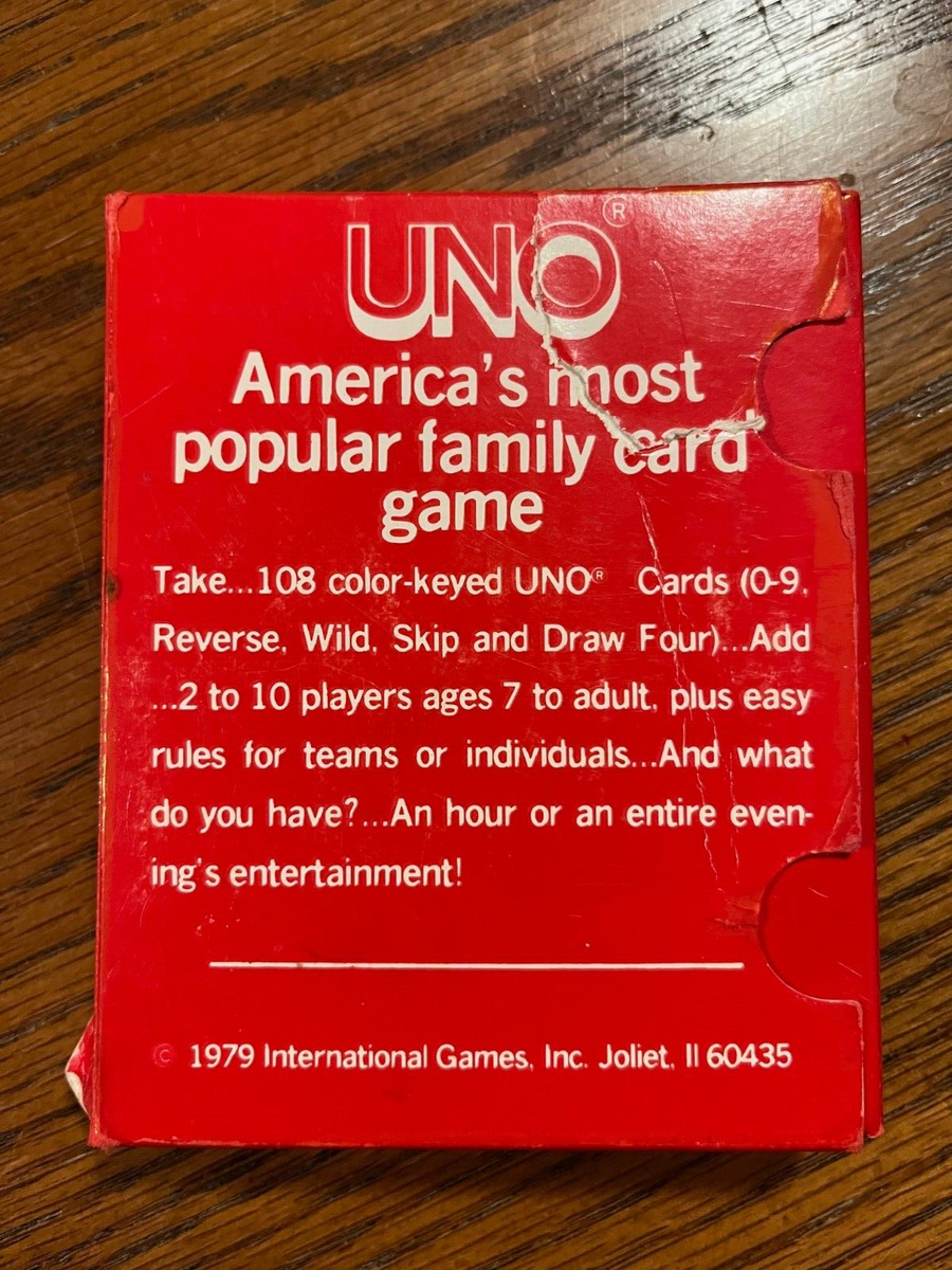 Vintage 1979 UNO Card Game ~ International Games Inc. | eBay