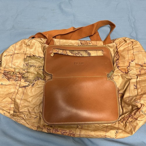 ALVIERO MARTINI Classe Italian Bag Print Travel Geo Soft Bag W/ Fabric Handles - Picture 15 of 18