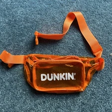 Dunkin' Donuts Fanny Pack Crossbody, Orange Clear