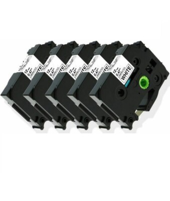 5Pk TZe231 TZ231 Black/White Label Tape compatible Brother P-Touch PT-D210 12mm