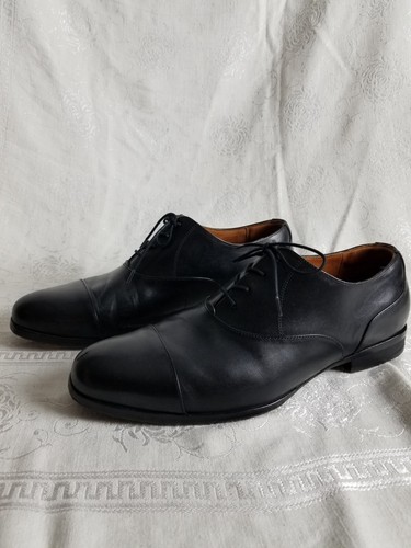 Wolf & Shepherd schwarze Leder Oxford-Schuhe Derbys Herren 12,5 Kappe Zehe elegante Schuhe - Bild 5 von 13
