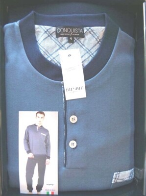 Pigiama Uomo Cotone Caldo Serafino Conquista Bip-Bip 6438 Made in