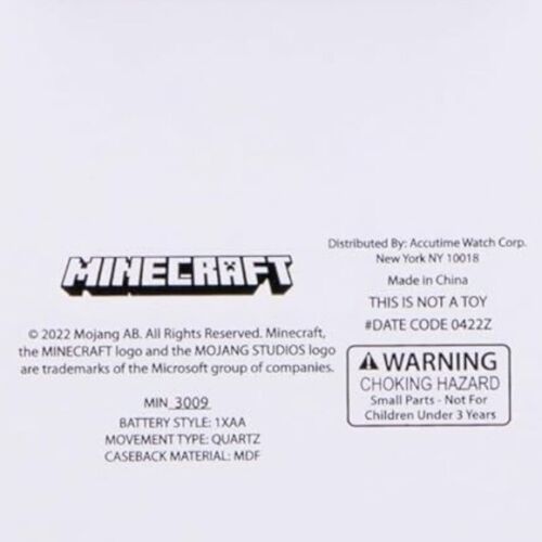 Minecraft Grass Block Square Wall Clock Gamer Home Decor 11 in Tan Green NEW - Picture 5 of 15