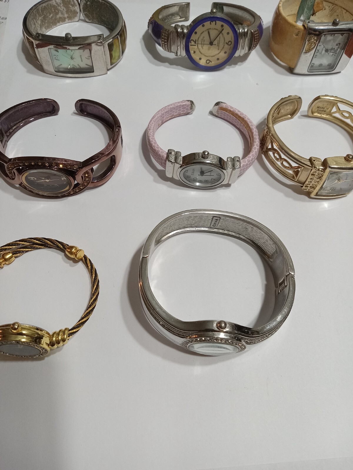 Lot of 8 Bracelet Watches Fussy, Eikon, Vellaccio, Geneva NEEDS