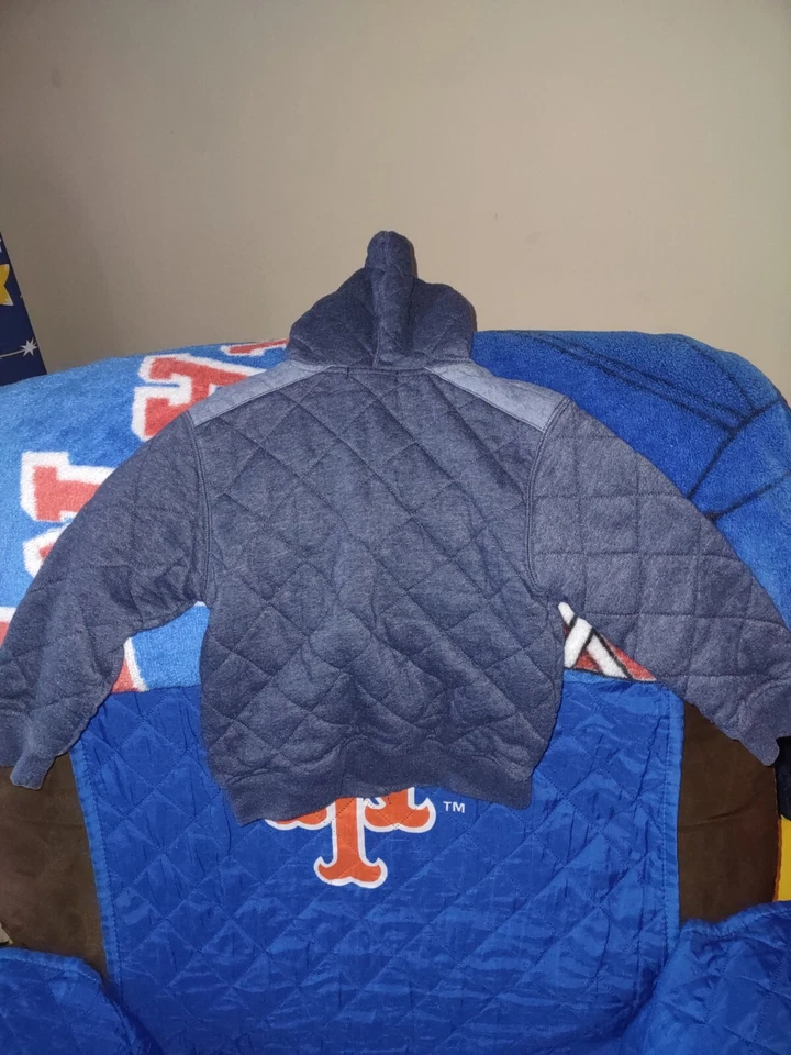 Sudadera Gap Niños Niños Azul Marino Acolchada Forrada Con Capucha Cremallera Logo -Talla XS 4/5 Foto 3 de 4