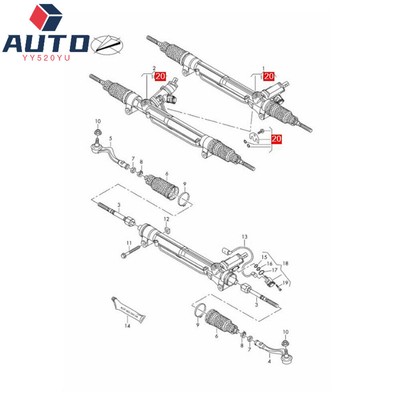 For Audi A8 D4 S8 2010-2013 Steering Gear Repair Kit w/Sealing Ring Clip Screw