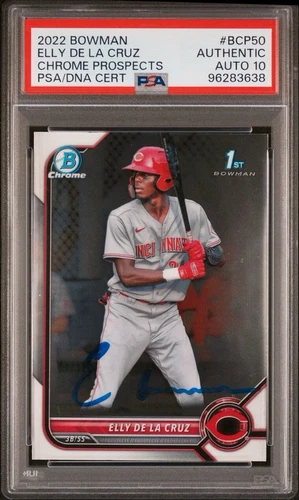 Elly De La Cruz 2022 Bowman Chrome 1st Chrome Prospects IP Auto PSA Auth Auto 10