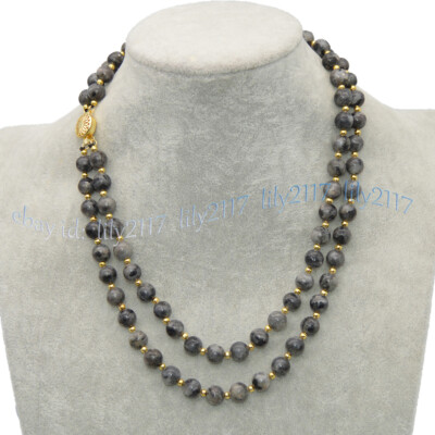 2 Rows 6/8/10/12mm Round Multicolor Jade Natural Gemstone Beads Necklace 18-19''