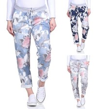 Sweathose Damen Freizeithose bedruckt Jogger leichte Sporthose Jogginghose 36-46