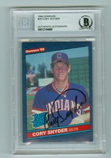 Cory Snyder Autographed 1986 Donruss Rated Rookies Card #29 Beckett Authentic