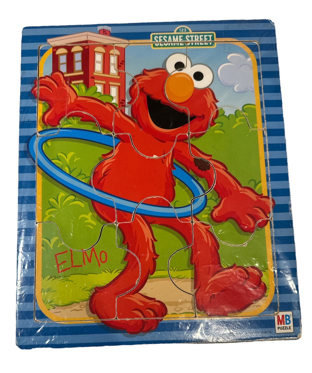 Elmo Sesame Street Milton Bradley Puzzle Thick Cardboard 9.5