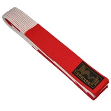 TEKKA BUDO Großmeister Gürtel rot-weiß geblockt - 5 cm Breite Blockform Meister