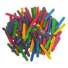Wooden Craft Popsicle Sticks, 120-piece, Assorted Color, 2-1/2-inch