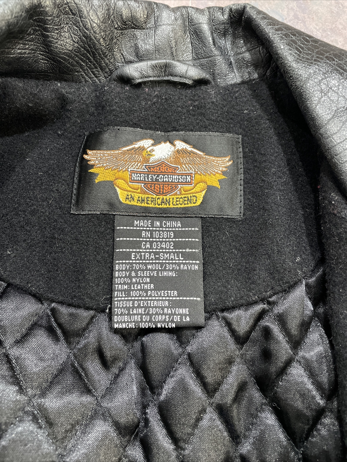Harley Davidson Womens Jacket Extra Small Wool Mo… - image 10