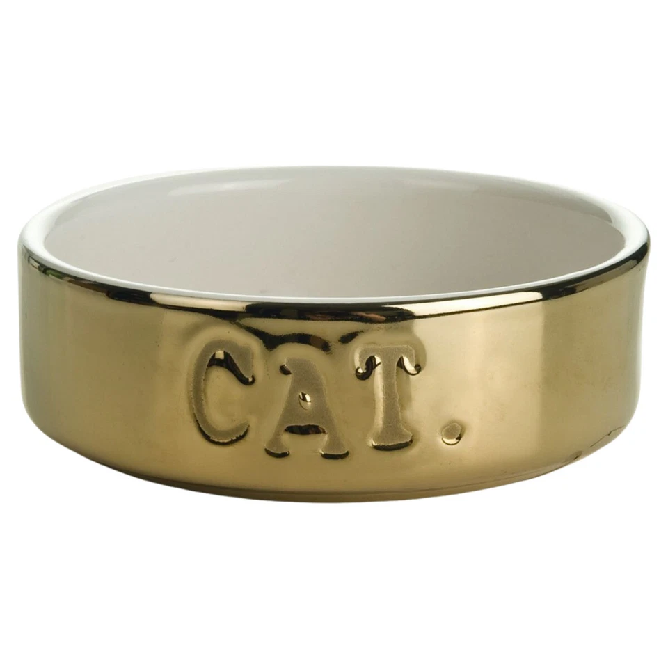 Beeztees Katzennapf Keramik Gold 300ml - Futternapf für Katzen 11,5x11,5x4cm - Bild 1 von 1