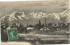 Old postcard Les Hautes Pyrenées TARBES - view of the Adous and the Pyrenees (172820)