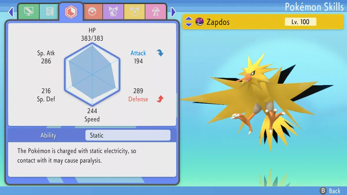 💎Pokemon Brilliant Diamond/Shining Pearl ZAPDOS ✨6IV Ultra Shiny