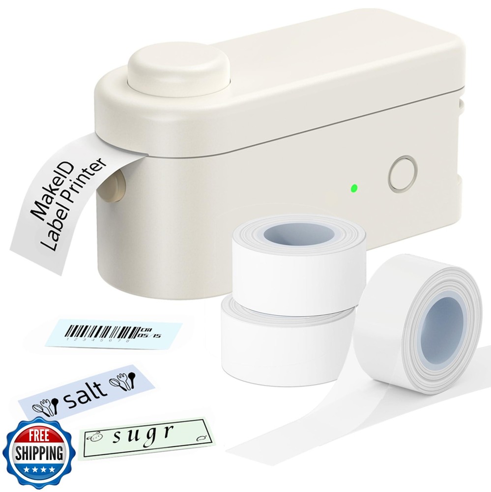 Makeid Wireless Label Maker Bundle with 3 Tapes for 9-16mm Water Bottles  