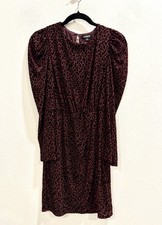 Express Velvet Burnout Leopard Animal Print Dress Women's S Chic Holiday Party
