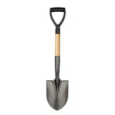 Round Small Shovel for Digging Wooden D-Handle Metal Garden Tool 28 Inches