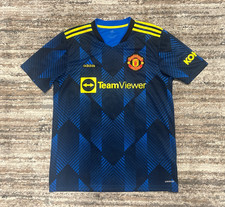 Adidas Manchester United 2021 2022 Third Shirt Soccer Jersey Men Size M Blue