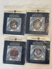 Mill Hill Glass  Beaded Holiday  Stitch Christmas Ornament Kits- Set Of 4 2018 