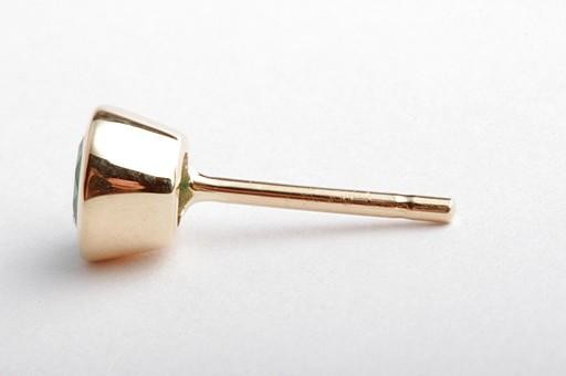 Emerald Earrings Ear Stud 0,92ct Round Cut 750 18K Yellow Gold New Columbia thumbnail 6