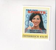 AUSTRIA Postage stamp PM DAY OF SPORTS MIRNA JUKIC Swimming Sport Mint...
