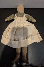 Antique Cloth Rag Doll 1900s Folk Art 13