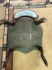 Antique Green Velvet Upholstered Balloon back Chair — photo 3