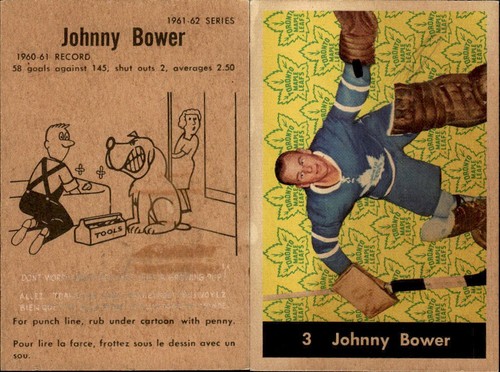 Johnny Bower #3 1961 Parkhurst card