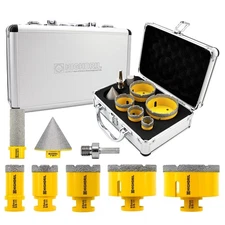 HIGHDRIL Diamond Drill Bits Kit with 5/8-11 for Porcelain Porcelain Tile Cera...