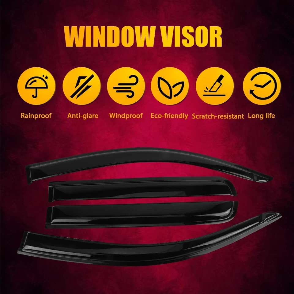 Protector de lluvia deflector de visera de ventana para Chevy Colorado/GMC Canyon 15-22 doble cabina Foto 3 de 4