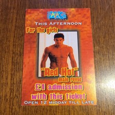 Vintage Palais Discotheque Ticket Flyer 90s UK Centrefolds Red Hot Male Revue
