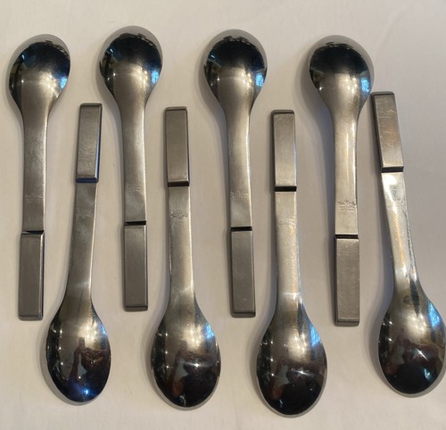 Rosenthal Duo Cobalt Stainless Flatware 8, Six Pc Place Settings Carl Aubock Aus - Picture 7 of 20