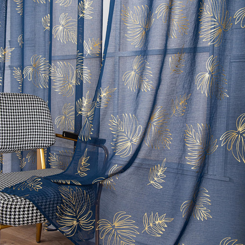 Setaback Navy Sheer Curtains Drapes 84 Inch Length 2 Panels Set Bedroom Living R