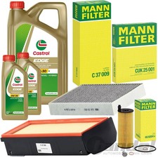MANN FILTERSET+7L CASTROL 5W30 passend für BMW 3er F30 80 34 31 4er F33 83 36