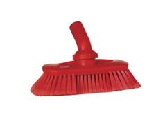 Vikan 70674 9 1/2" Red Adjustable Water Fed Washing Brush Head w/Soft bristlesR1