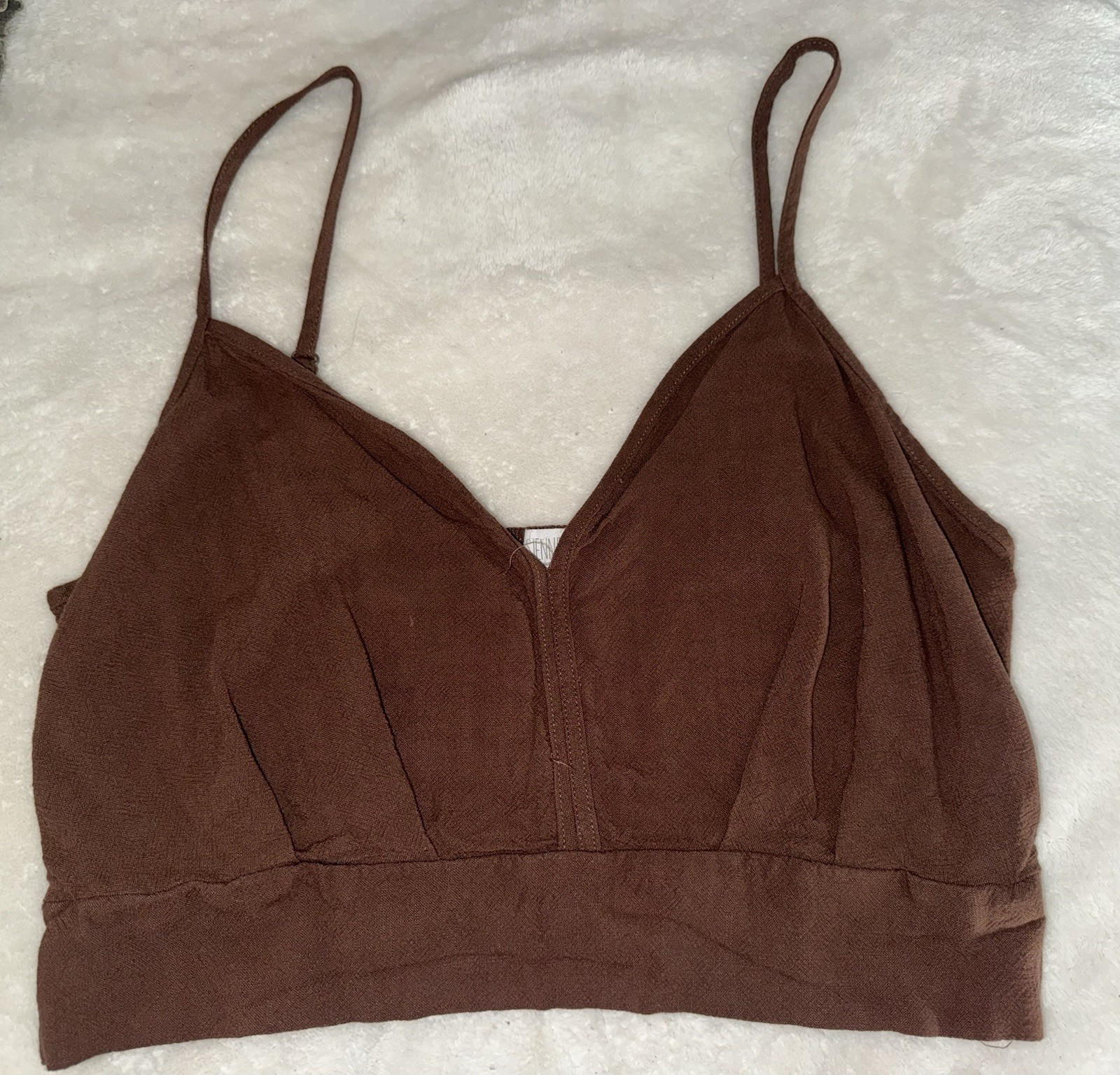 Sienna Sky Brown V-Neck Spaghetti Strap Camisole Women's Tank Top crop top XL