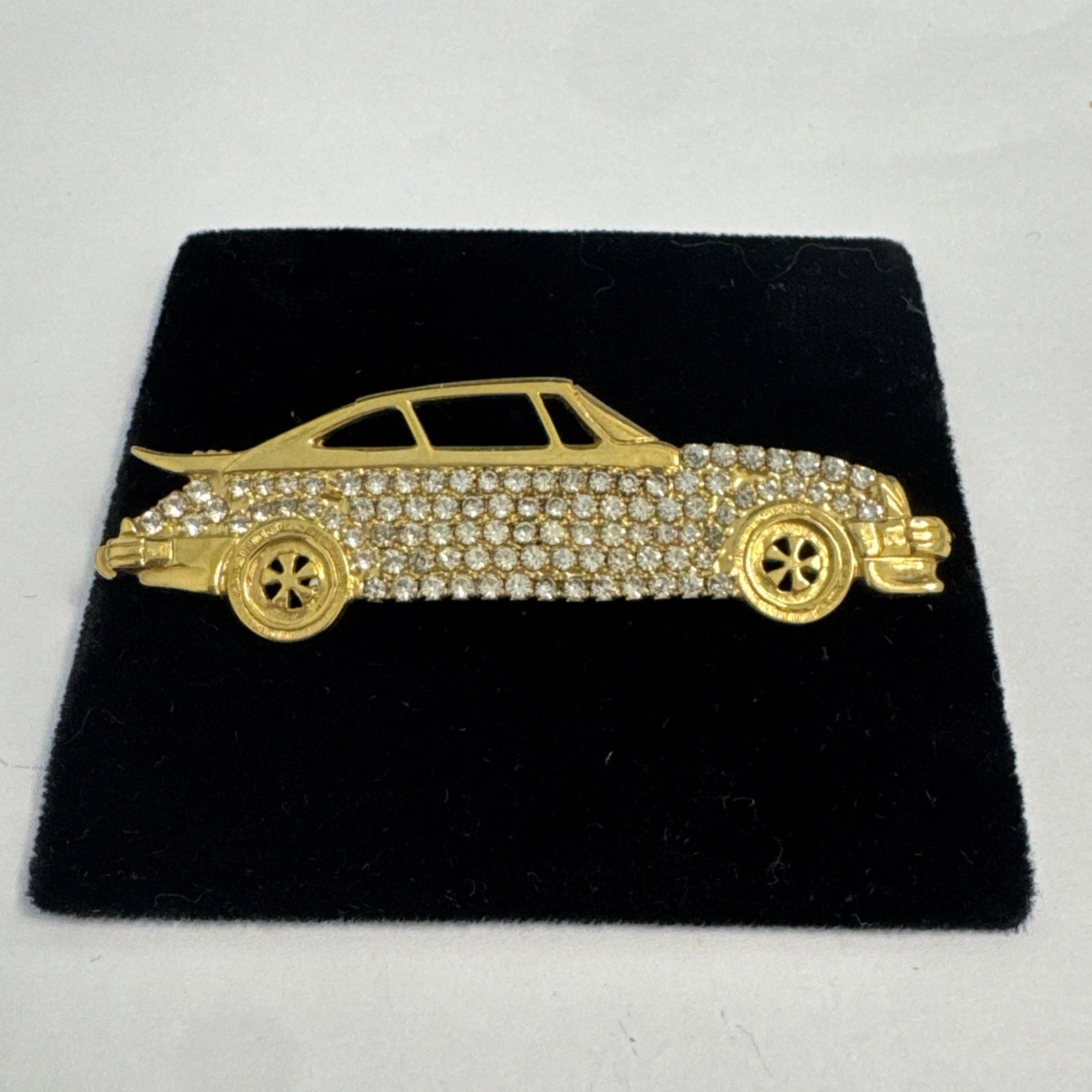 Broche Voiture Vintage Avec Brillant Blanc Bijoux Fantaisie