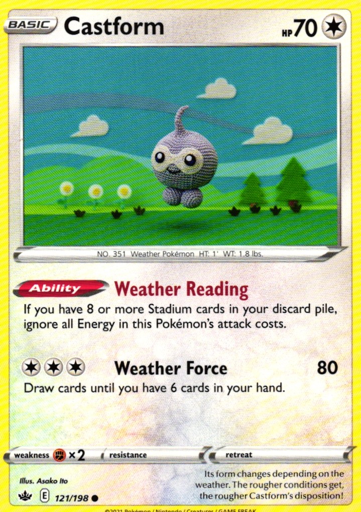*** Castform Common SWSH06: Chilling Reign 121/198 NM !!
